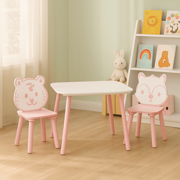 Homy Casa Kids Table and Chair Set for Reading Nook, Toddler Furniture for Playroom