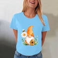 thumbnail image 2 of vigerkar Gnome T-Shirt for Women Floral Graphic Tees Cute Gnome Short Sleeve Tee Tops 2026 Summer (Sky Blue, 3XL), 2 of 8