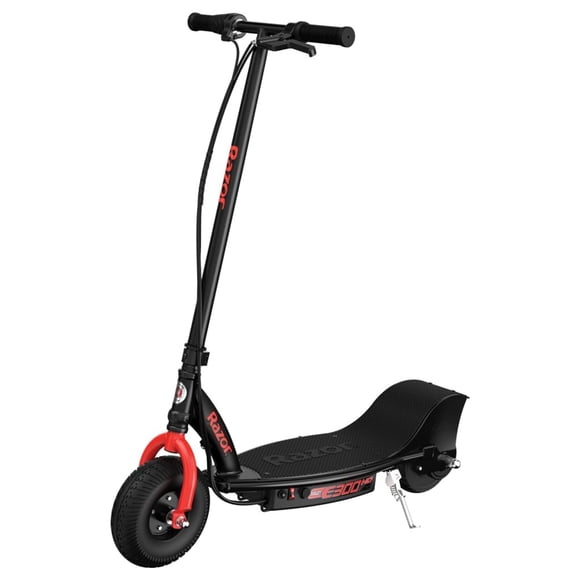 Razor E300 HD Electric Scooter for Teens & Adults with 9” Pneumatic Tires, Black/Red