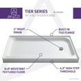 thumbnail image 5 of ANZZI Tier 36 X 60 In. Right Drain Single Threshold Shower Base In White - SB-AZ04RD, 5 of 7