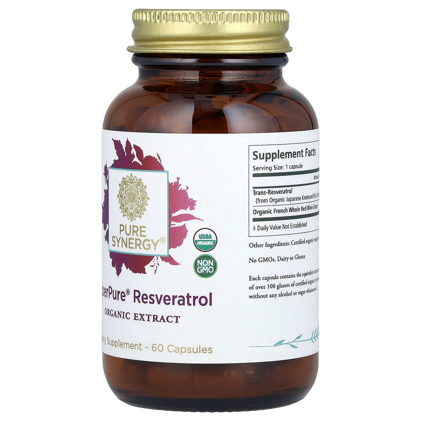 Pure Synergy SuperPure® Resveratrol, 60 Capsules