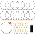thumbnail image 1 of 12 Pack Floral Hoop with Stand and LED Fairy Lights - 14 inch Metal Rings for DIY Centerpiece Table Decorations - Crafts Macrame Rings Hoop Wreath Dream Catcher Wedding Christmas Wreaths, Black, 1 of 7