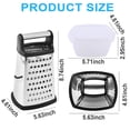 thumbnail image 3 of Cheese Grater Stainless Steel Cheese Grater with HandleMulti-functional Box Grater with Detachable Storage Container, Graters For Kitchen, 3 of 7