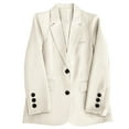 thumbnail image 2 of BOBOGOJP Blazers for Women Business Casual Lapel Open Front Blazer Fall Work Lightweight Long Sleeve Dress Suit Jackets (Beige,XXL), 2 of 4
