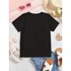 thumbnail image 3 of MILKYSHIP Ramadan Mubarak Alphabet Moon Castle Print Summer Casual Knit Tops for Girls - Cotton, Crew Neck, Slight Stretch, Regular Fit, Knit Fabric, Applique, 3 of 7