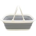 thumbnail image 2 of Tina plegable con asa - cesta de picnic portátil para exteriores - bolsa de compras plegable - contenedor de almacenamiento que ahorra espacio, 2 of 4