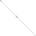 thumbnail image 2 of Sterling Silver Brilliant Embers Rhodium-Pl Cz Heart Anklet With 1In Ext. Made In India qmp1085-9, 2 of 5