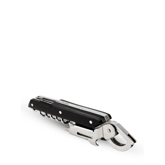 Peugeot - Sacacorchos Clavelin Sommelier - Abrebotellas manual patentado de un solo tirón con cortador de papel y removedor de tapa de botella, negro, 5.5 pulgadas
