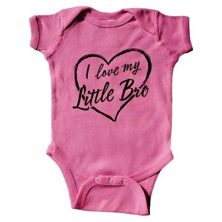 

Inktastic I Love My Little Bro in Black Chalk Heart Gift Baby Boy or Baby Girl Bodysuit