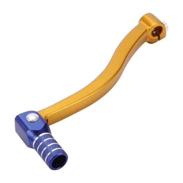 Palanca de cambio de motocicleta plegable para Kayo T6, aleación de aluminio, palanca de cambio dorada con cabeza azul y anillo plateado