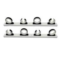 MARINE CITY 4-Rod Reel Fishing Rod Storage Hanger Rack with White Poly Board  Aluminum Black Powder Coating, Ideal for Marines, Boats, Vans, and Cars Pack of 1