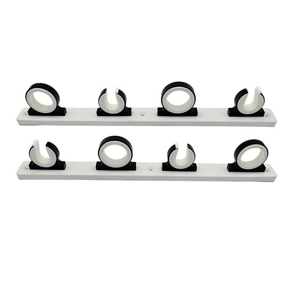 MARINE CITY 4-Rod Reel Fishing Rod Storage Hanger Rack with White Poly Board  Aluminum Black Powder Coating, Ideal for Marines, Boats, Vans, and Cars Pack of 1