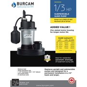 Burcam Thermoplastic Submersible Pump 1/3 hp 3000 gph 115 volts