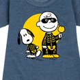 thumbnail image 3 of Peanuts - Charlie And Snoopy Skeleton - Toddler & Youth Girls Fleece Dress, 3 of 6