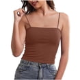 thumbnail image 2 of PInxai Workout Tank Tops Woman with Built in Bras Spaghetti Straps Skinny Athletic Crop Tops Backless Breathable Yoga Tops, 2 of 9