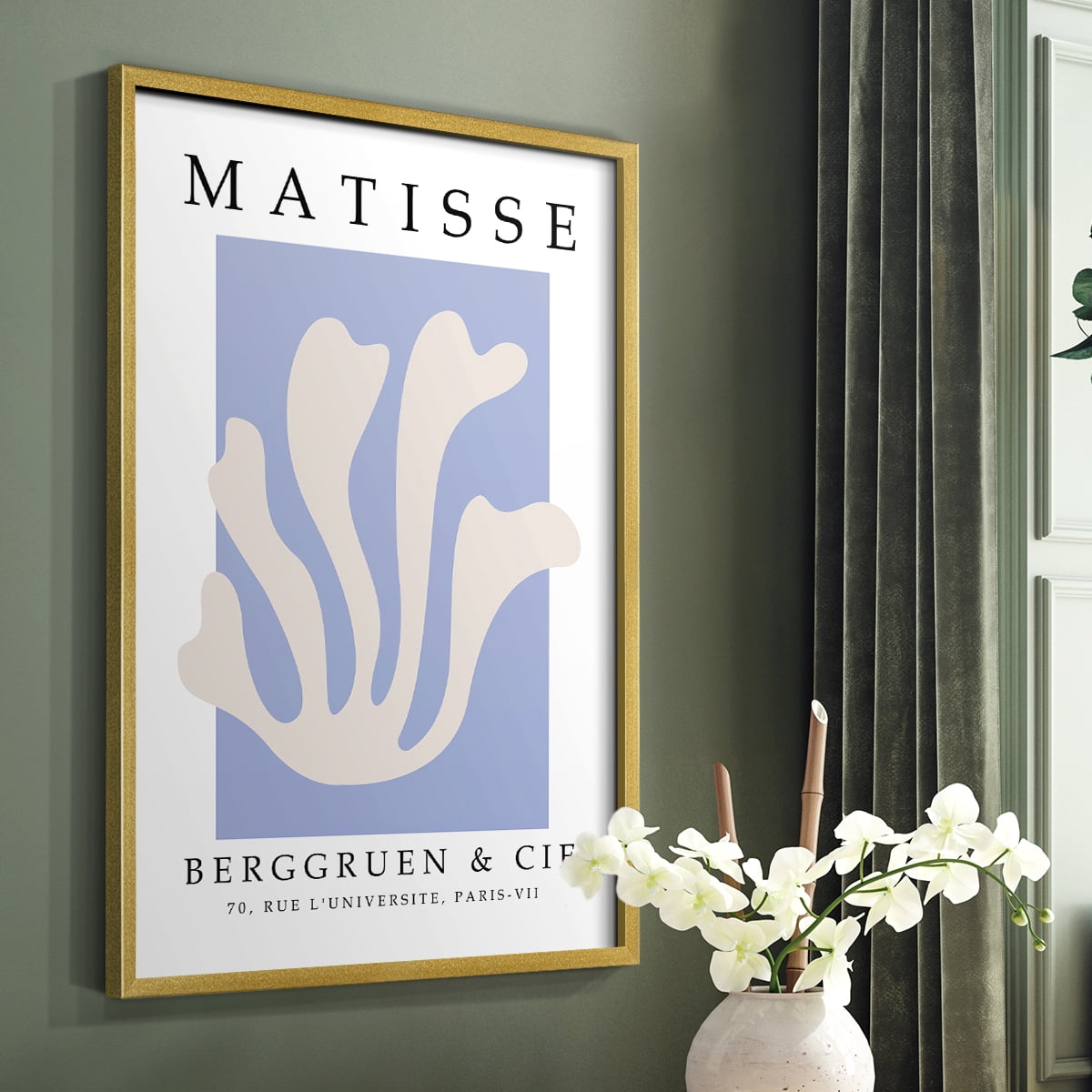 Matisse CCCXLVII in Gold Solid Wood 8 x 10 Framed Print