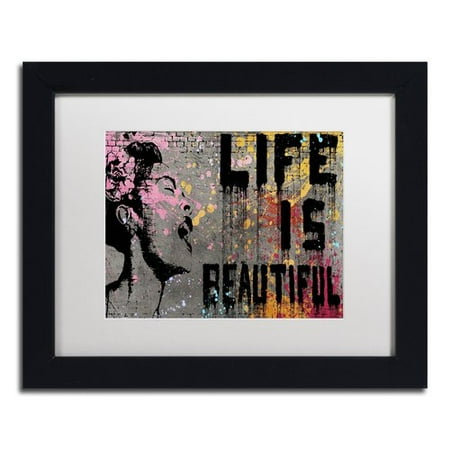Trademark Fine Art Life Is Beautiful Canvas By Banksy White Trademark Fine Art Life Is Beautiful Canvas By Banksy White Matte Black