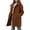 Brown, variant on Women's Windproof Hooded Coat Medium Length Single Breasted Loose Fit Outerwear