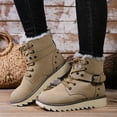 thumbnail image 6 of Khaki Women All-Weather Outdoor Lightweight Thick Sole Lace-Up Shoes For Cold Days Snow Warm Boots With Soft Lining And Secure Fit, 6 of 9