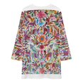 thumbnail image 3 of Otomi Fabric Mexico Art Loose Dress Evening Dress Summer Dresses for Women Luxury Dress Long Sleeved Dress, 3 of 4