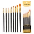 thumbnail image 2 of Black Acrylic Paint Brush Set 10 Pcs Nylon Hair Brushes For All Purpose Oil Black, 2 of 4