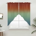thumbnail image 5 of Burnt Orange Teal Ombre Kitchen Window Curtains, Swag Curtains Valance for Bedroom Living Room Bathroom, Modern Abstract Art Aesthetics Rod Pocket Window Curtain Block Drapes 2 Panels 36"x45", 5 of 9