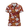 thumbnail image 4 of Garronmavis Zip Golf Shirt Women Size XS Short Sleeve Tennis Shirts Collar Athletic Shirts Workout Tops Womens Tropical Golf Shirt, Tropical Floral, 4 of 7