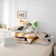 thumbnail image 6 of jejeloiu Black Cat Kitten 7 Pieces Bedding Comforter Set,Plam Monstera Leaf Full Bedding Set,Modern Geometric Stripes Artwork Fitted Sheet Flat Sheet For Teens,Luxury Bedroom Decor Reversible, 6 of 8