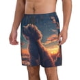thumbnail image 2 of KLL Starry Sky Cloud Puppy Men's Casual Summer Beach Shorts Hawaiian Shorts with Pockets-Small, 2 of 5