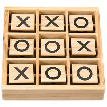 REFINERY AND CO. 10 Piece Premium Solid Wood Tic-Tac-Toe Board 