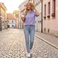 thumbnail image 4 of Polo Shirts for Women Golf Button Collared Summer Short Sleeve Tops Lightweight Work Polo Shirt Womens Blouses, 4 of 7