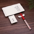 thumbnail image 2 of 4 Pcs Japanese Sushi Plate Dinnerware Set White With Chinese Calligraphy Design, 2 of 4