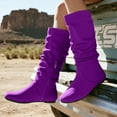 thumbnail image 3 of GJPBGK Women’s Boots Knee High Slouch Boots with Side Zipper Comfortable Pull-On Suede Flat Fall & Winter Fashion Boots, 3 of 8