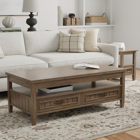 Simpli Home - Lev Lift Top Coffee Table - Smoky Brown