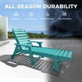 thumbnail image 6 of Wood Look HDPE Outdoor Chaise Lounge Chair, Rolling Pool Lounger, Aqua, 6 of 7
