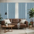 thumbnail image 2 of Ambesonne Abstract Window Curtains, Vintage Optical Illusion, Each 28" W x 84" L, Azure Blue and Cadet Blue, 2 of 5