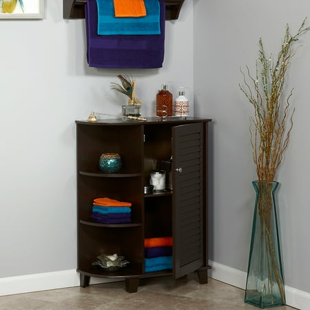RiverRidge Ellsworth Floor Cabinet with Side Shelves, Espresso