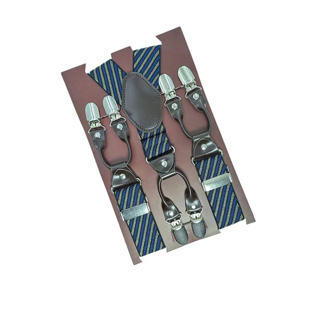 Tirantes para hombre con 6 clips, correas elásticas gruesas, accesorios de hardware