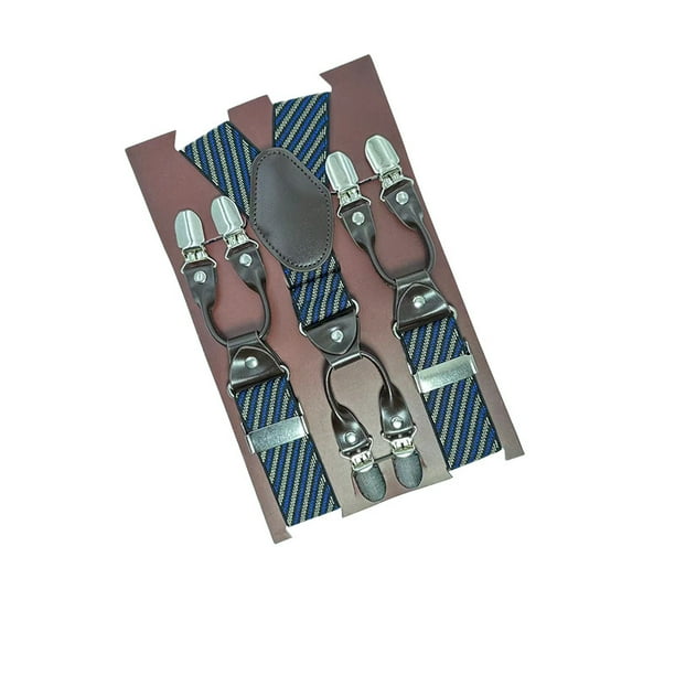 Tirantes para hombre con 6 clips, correas elásticas gruesas, accesorios de hardware