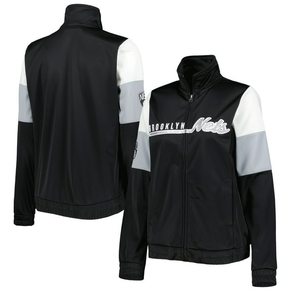 Women's G-III 4Her by Carl Banks Black Brooklyn Nets Change Up Full-Zip Track Jacket