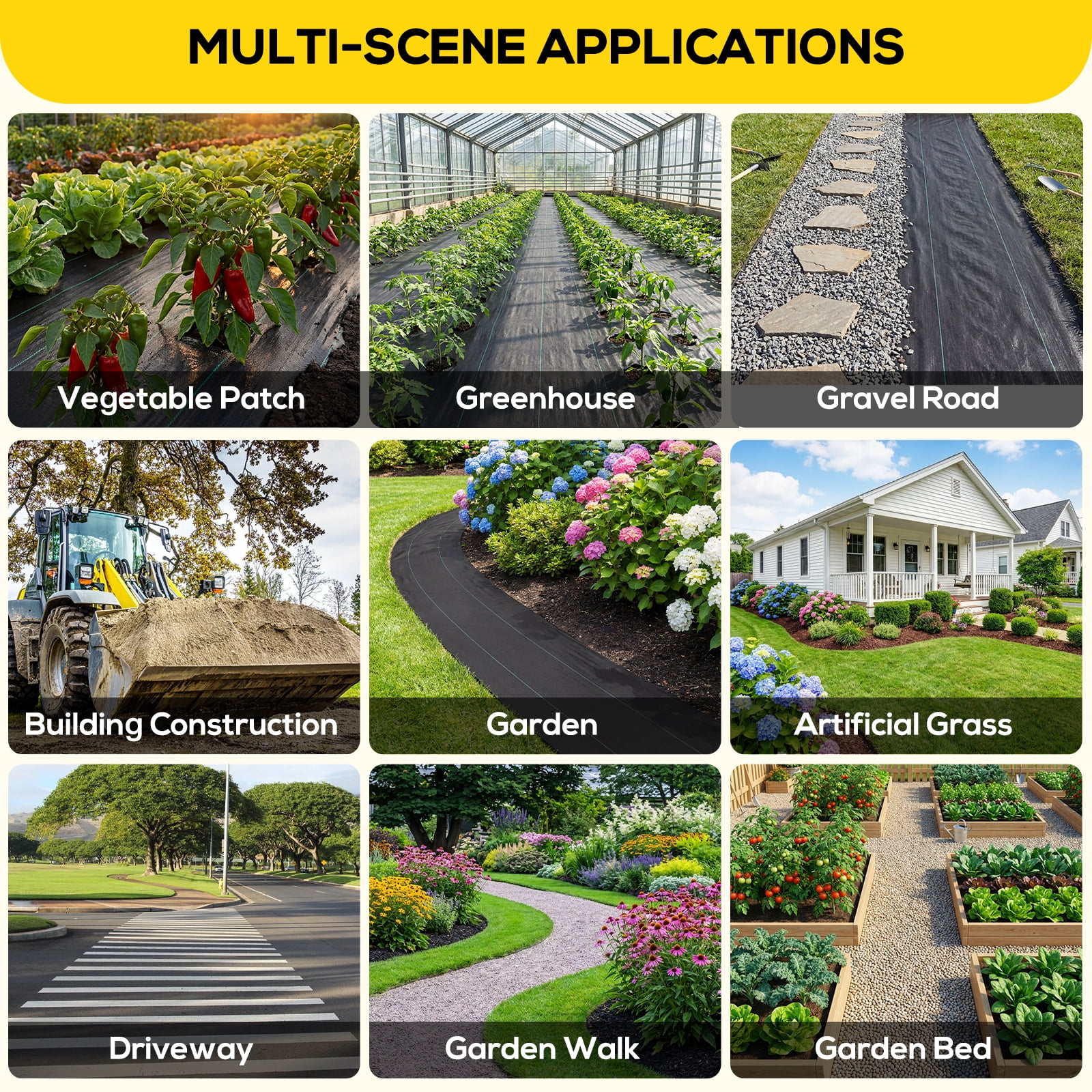 TrumanPick 4 x 300 FT Weed Barrier Landscape Fabric - 3.2oz Heavy Duty Woven Weed Blocker Commercial Grade - High Permeability Ground Cover for Driveway Underlayment, Garden & Drains