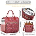 thumbnail image 5 of Red Cartoon Dinosaurs Snowflakes Pattern Womens Lunch Box for Work,Insulated Large Lunch Bag for Tween and Teen,Loncheras Para Mujer,Leakproof Adult Lunch Bag for Work,Beach,Travel,Picnic,Camping, 5 of 7