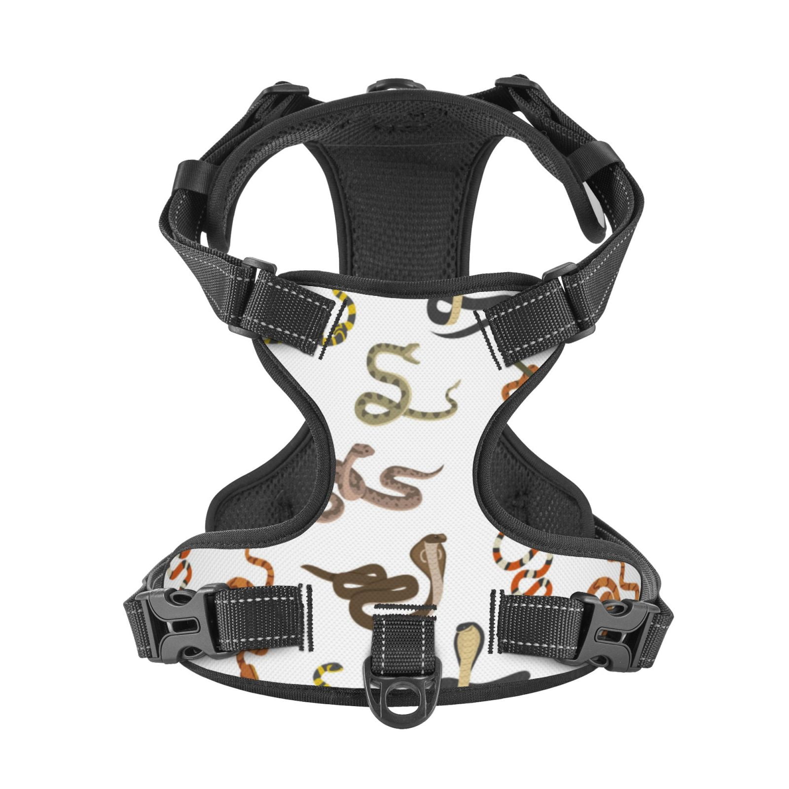 Kdxio Snake Print No Pull Dog Harness Adjustable Reflective Oxford Easy Control Medium Large Dog Harness for Training and Everyday-Medium