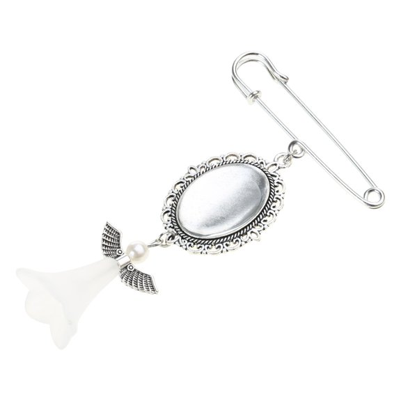 Aellinatey Wedding Boutonniere Oval Bouquet Charm Pin Brooch DIY Photo Pendant Brooch