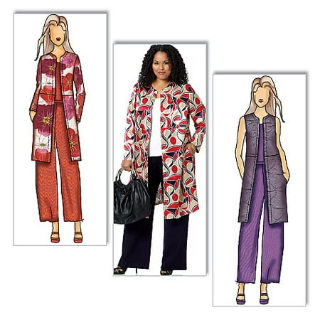 Butterick Pattern Misses' and Women's Jacket, Vest and Pants, Women (XXL, 1X, 2X, 3X, 4X, 5X, 6X)