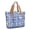 Blue and White Checkered Pattern, variant on Pink and Black Checkered Pattern Large Tote Bag for Women, Polyester Roomy Carryall with Pockets and Zipper, Durable Gifts Ideas for Christmas Birthday