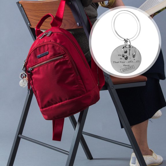 WEUVEB 1Pack Oval Shaped Silver Keychain Bag Charms for Handbags Practical Accessory Birthdays Celebrations