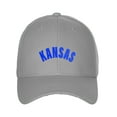 thumbnail image 2 of Daxton USA Cities States Baseball Hat Cap Arch Letters, Kansas Grey Royal, 2 of 2