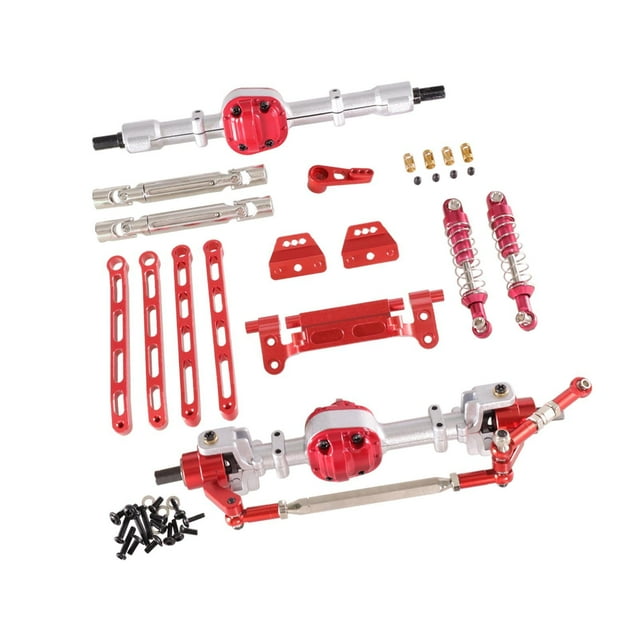 HILABEE Kit d'Assemblage avant et Arrière Voiture RC Accessoire de Modification Bras Servo Rouge