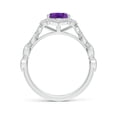 thumbnail image 2 of ANGARA Natural 1.6 Ct. Amethyst with Diamond Side Stones Ring in 14K White Gold for Women (Ring Size: 4.5), 2 of 8